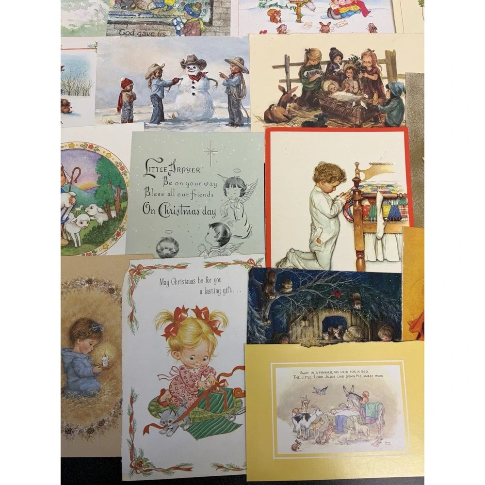 Vintage Christmas Cards Fronts ONLY Traditional Scrapbooking Decoupage Lot 50+
